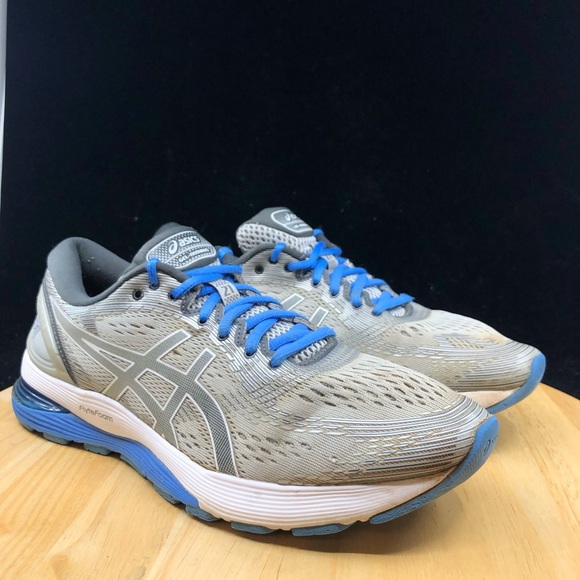 Asics Womens Gel Nimbus 21 1012A156 Gray Blue - Picture 4 of 9
